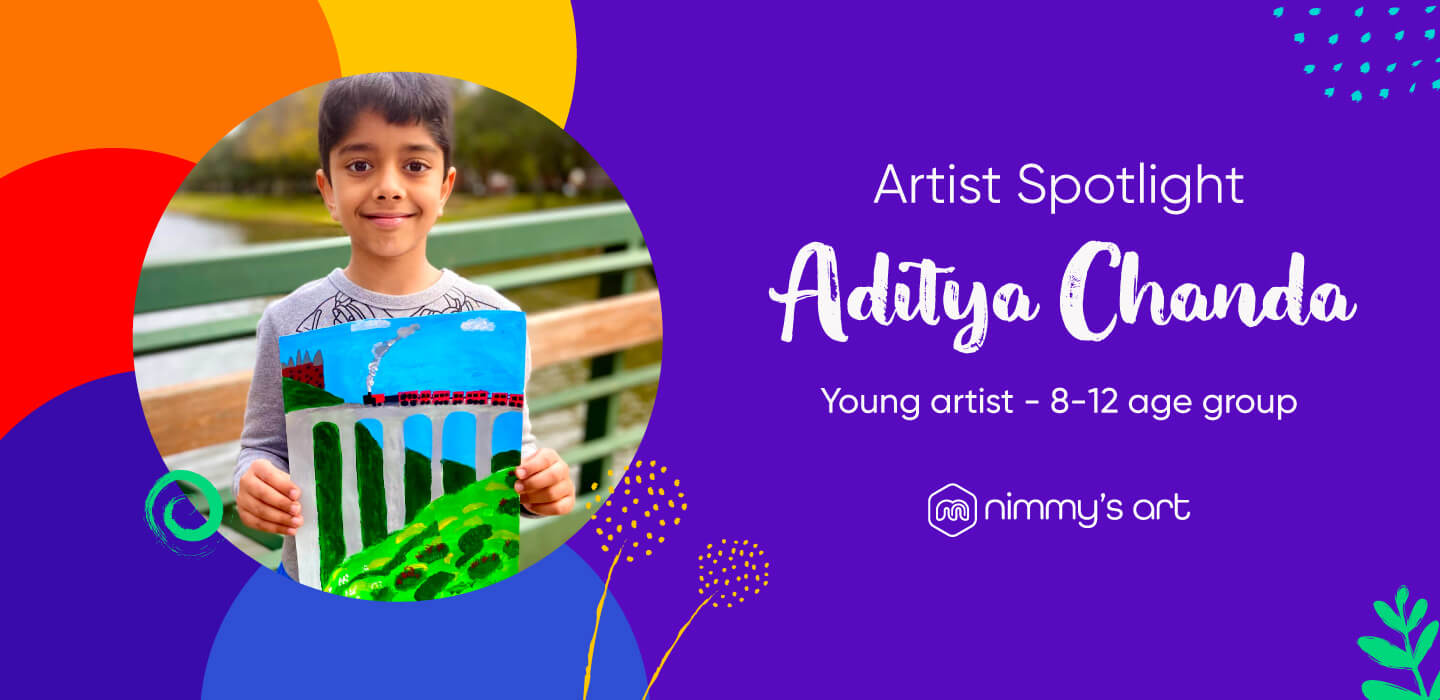 Aditya Chanda in Artists Spotlight for Young Artists age group 8-12 years at Nimmy's Art classes