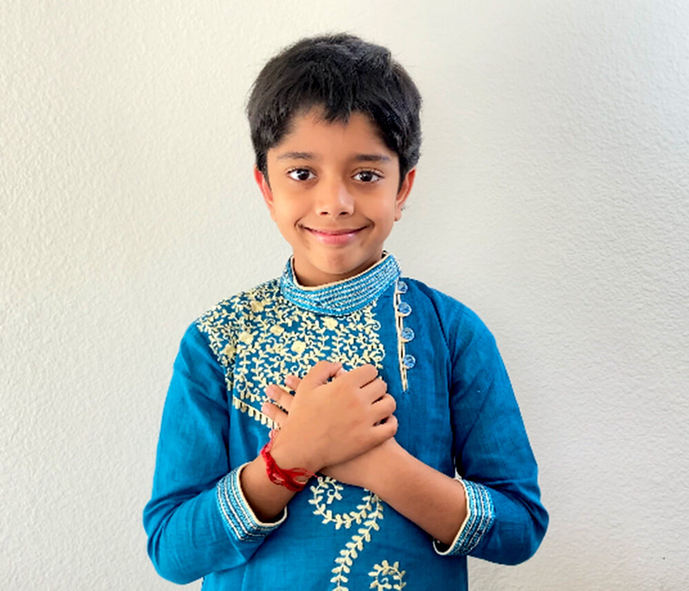 Aditya Chanda in traditional Bengali attire