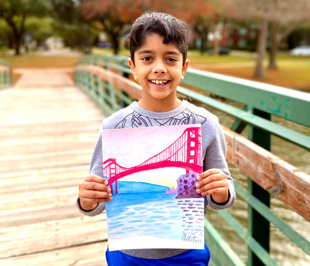 The Golden Gate bridge in watercolors by Aditya Chanda in NImmy's Art Online Art Classes in Katy, TexasThe Magic Lamp - Pencil Drawing by Aditya Chanda in NImmy's Art Online Art Classes in Katy, TexasThe Magic Lamp - Pencil Drawing by Aditya Chanda in NImmy's Art Online Art Classes in Katy, Texas