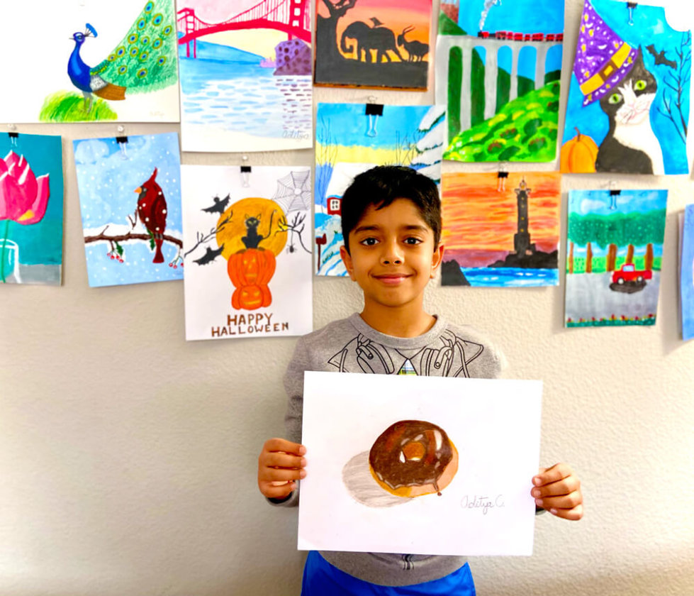Yummy Donut in Prisma colors by Aditya Chanda in NImmy's Art Online Art Classes in Katy, TexasThe Magic Lamp - Pencil Drawing by Aditya Chanda in NImmy's Art Online Art Classes in Katy, TexasThe Magic Lamp - Pencil Drawing by Aditya Chanda in NImmy's Art Online Art Classes in Katy, Texas