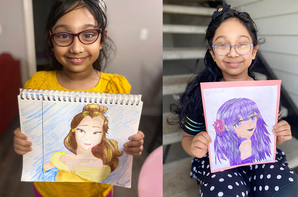 Portraits of her favorite princess created by Nimmy's Art student during her leisure time