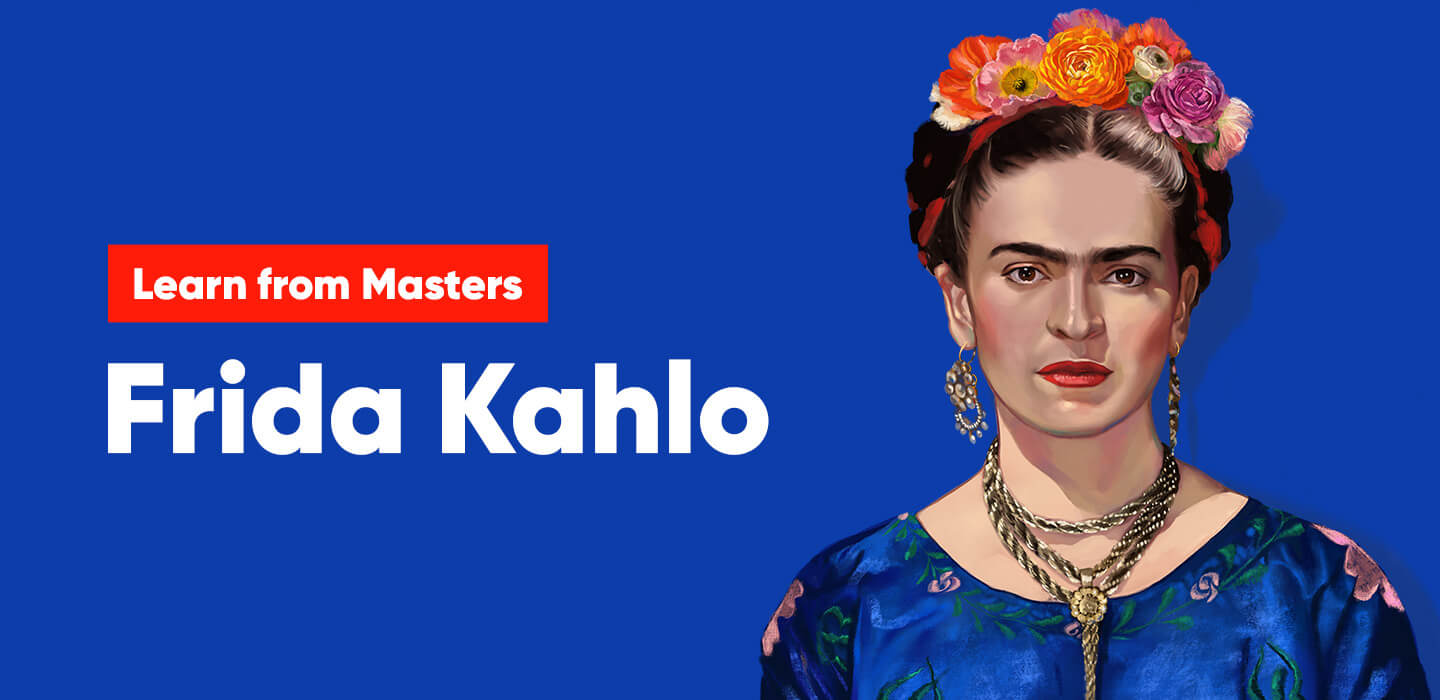 Frida Kahlo portrait in digital painting by Nimmy Melvin