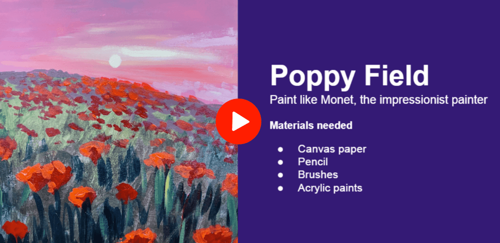 Poppy Field - Monet master study class at Nimmy's Art in Katy, Texas