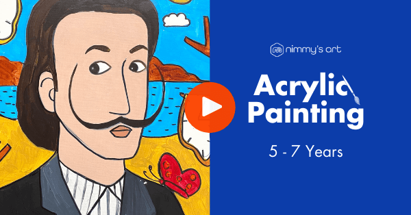 Portrait painting in acrylic - Salvador Dali