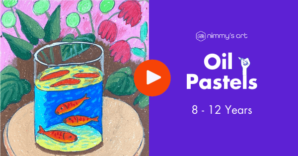 Henri Matisse's Goldfish painting in oil pastels for kids
