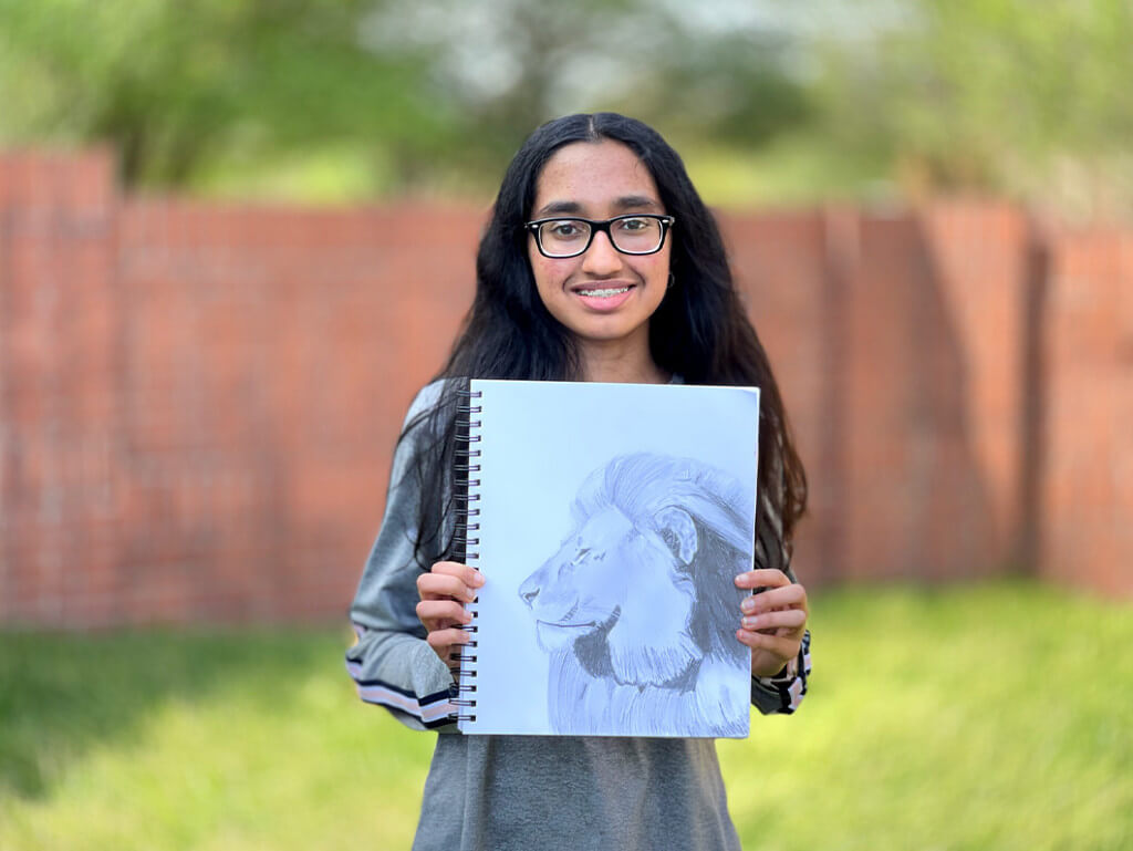 Pencil drawing and shading in Animal anatomy by Sruthi at the online art classes by Nimmy Melvin