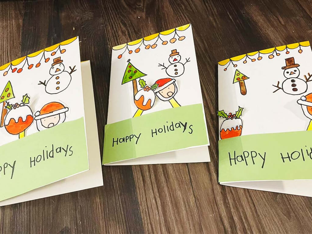 Niveditha made these cards on the occasion of christmas