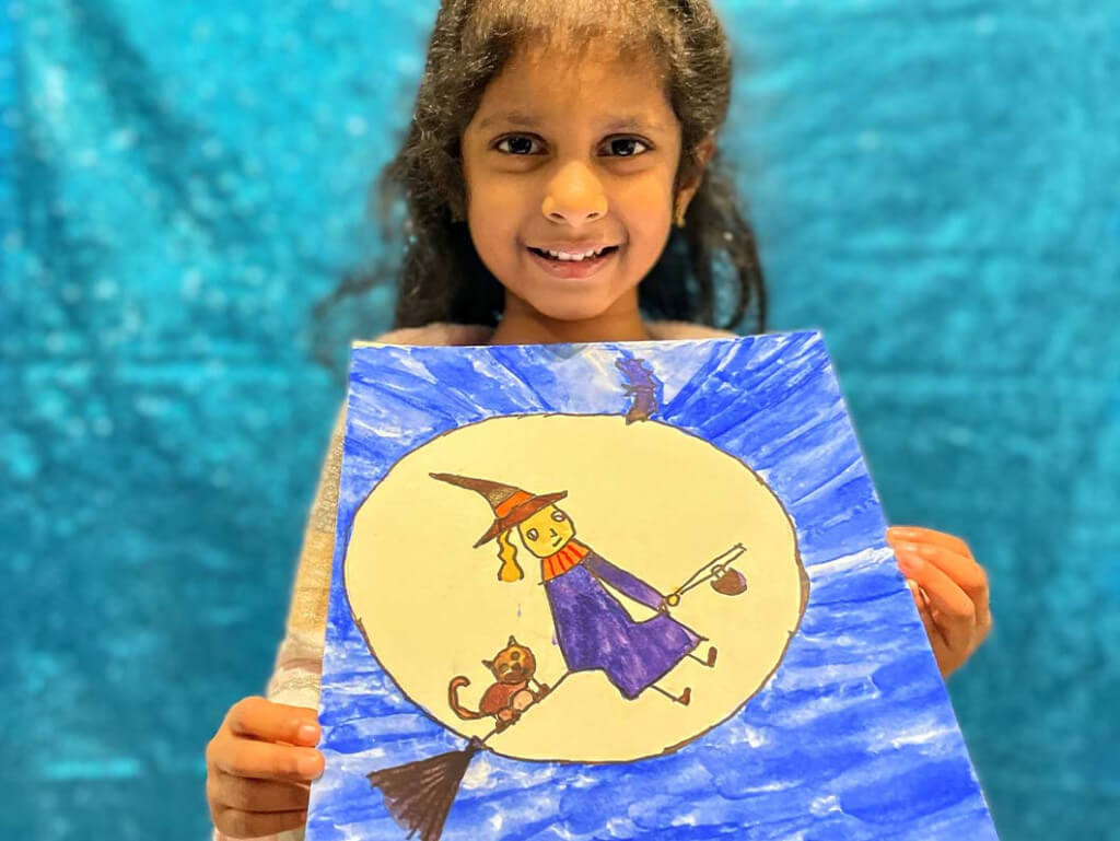 halloween witch painting by Niveditha