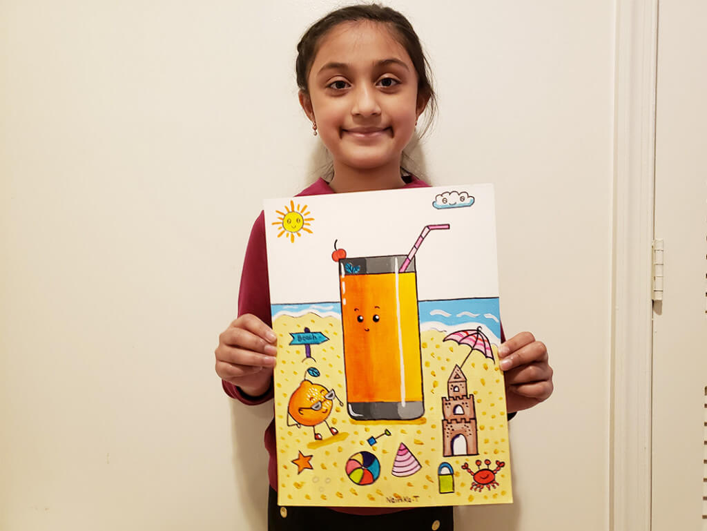Acrylic painting by Nainika in the virtual art classes for kids by NImmy in Katy, Texas