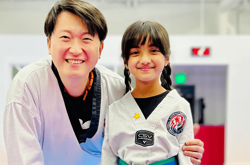Ria at her Taekwondo class