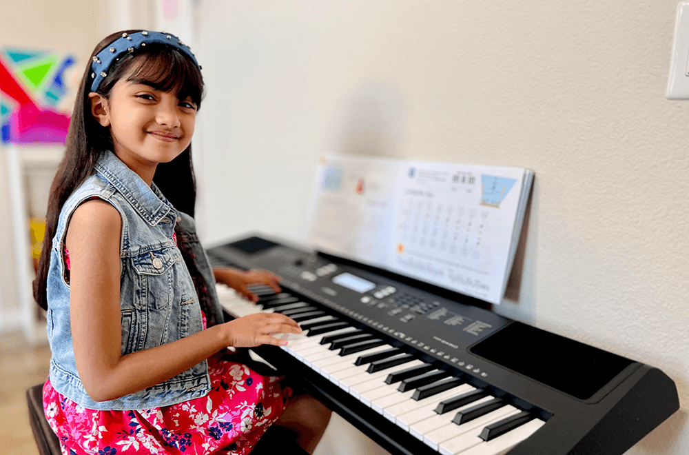 Ria loves to play the piano