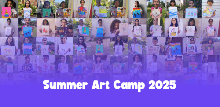 Summer Art Contest 2025 winners showcasing talented young artists with their creative, award-winning artworks across different age groups.