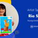 child artist holding painting fox picture-online art classes